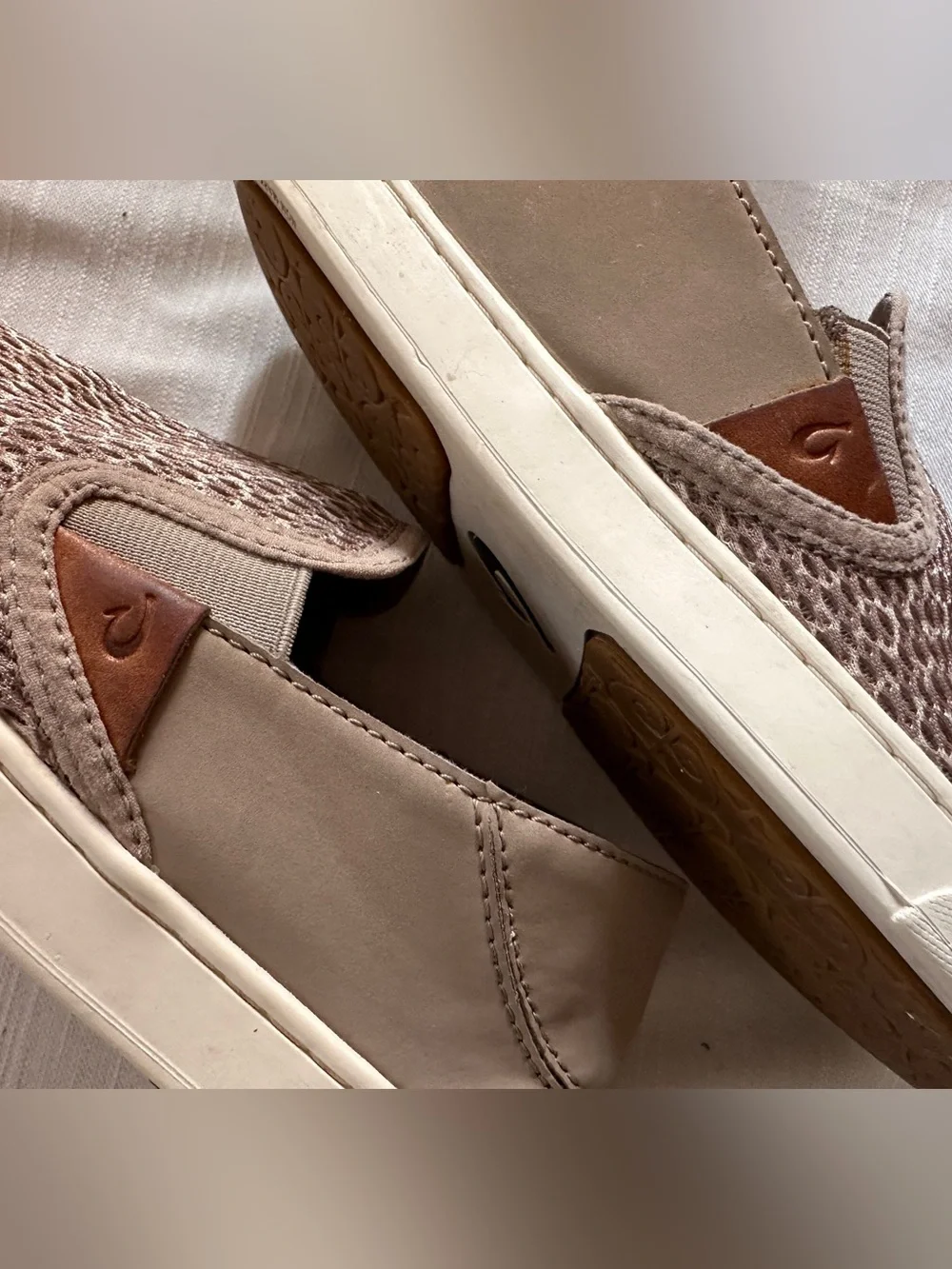 OLUKAI Pehuea Pa‘i Mesh Slip-On Sneaker Mule Silt Moʻo / Tapa Women's | 8.5